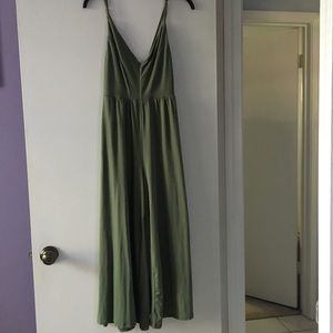 NWT olive green jumpsuit open back